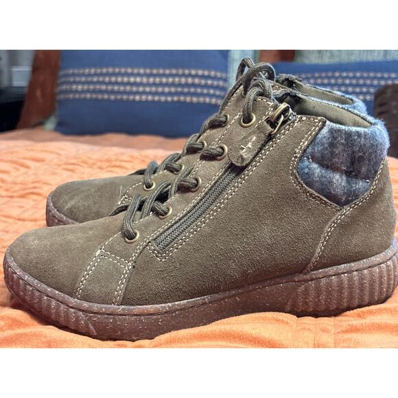 Clark Collection Bootie Boot Lace and Zipper Closure Green Size 5.5 - Picture 3 of 7